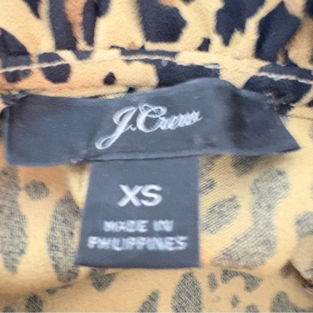 J. Crew Ruffle Neck Leopard Print Blouse - Picture 7 of 9